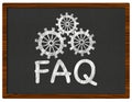 FAQ - Frequently Asked Questions Blackboard Chalk Gears Text Royalty Free Stock Photo