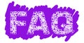 FAQ - Frequently Asked Questions Purple Symbols Texture Royalty Free Stock Photo