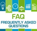 FAQ - Frequently Asked Questions Green Blue Stripes Symbols