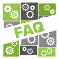 FAQ - Frequently Asked Questions Green Grey Gears Grid Badge Style