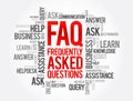 FAQ - Frequently Asked Questions word cloud, business concept background Royalty Free Stock Photo