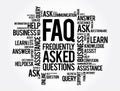 FAQ - Frequently Asked Questions word cloud, business concept background Royalty Free Stock Photo