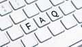 FAQ or Frequently Asked Questions word on computer Keyboard