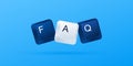FAQ  frequently asked questions . FAQ word written with computer keyboard buttons. Computer keyboard keys. Vector illustration Royalty Free Stock Photo