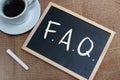 FAQ, Frequently Asked Questions. Words Typography Concept