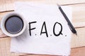 FAQ, Frequently Asked Questions. Words Typography Concept Royalty Free Stock Photo