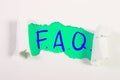 FAQ, Frequently Asked Questions. Words Typography Concept