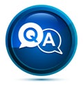 Faq icon elegant blue round button illustration Royalty Free Stock Photo