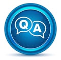 Faq icon eyeball blue round button Royalty Free Stock Photo