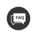 Faq icon flat vector illustration on gray