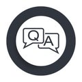 Faq icon flat vector round button clean black and white design concept isolated illustration Royalty Free Stock Photo