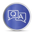 Faq icon prime blue round button vector illustration design silver frame push button Royalty Free Stock Photo