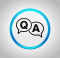 Faq icon round blue push button Royalty Free Stock Photo