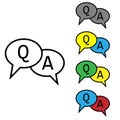 FAQ icon vector. questions and answers illustration sign. Q and A speech outline and filled vector symbol.