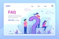 FAQ landing page. Online customer support service. Frequently asked questions concept. Website interface design with Royalty Free Stock Photo