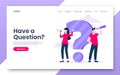 FAQ or Q and A internet landing page concept web template. Royalty Free Stock Photo