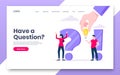 FAQ or Q and A internet landing page concept web template. Royalty Free Stock Photo