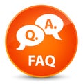 Faq (question answer bubble icon) elegant orange round button Royalty Free Stock Photo