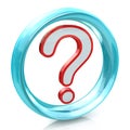 FAQ question mark and blue circle Royalty Free Stock Photo