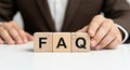 Faq questions answers information support help service assistance guidance query solutions problem solving knowledge understanding Royalty Free Stock Photo