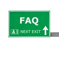 FAQ road sign isolated on white Royalty Free Stock Photo