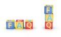 FAQ spelled by abc cubes Royalty Free Stock Photo