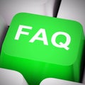 Faq symbol icon means answering questions to help support users or staff - 3d illustration Royalty Free Stock Photo