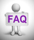 Faq symbol icon means answering questions to help support users or staff - 3d illustration Royalty Free Stock Photo