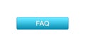 FAQ web interface button blue color, customer assistance, online support Royalty Free Stock Photo