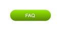 FAQ web interface button green color, customer assistance, online support Royalty Free Stock Photo