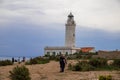 Far de la Mola, a lighthouse on the southeastern tip of the island of Formentera in the Balearic Islands, Spain - White lighthouse