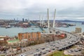 Summer day Far East Japanese Sea Vladivostok bridge