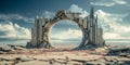 abstract surrealism key-hole view through in the far future , wallpaper, Background