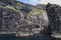 Far Oer Danmark Vestmanna Cliffs Panorama Royalty Free Stock Photo