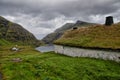 Far Oer grass roof houses Royalty Free Stock Photo