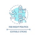 Far-right politics soft blue concept icon