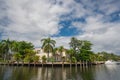 Far shot of luxury waterfront homes in South Florida