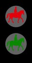 Far-side signals for Equestrian crossing Royalty Free Stock Photo