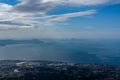 Far view over the naples coast from mount vesuvius Royalty Free Stock Photo