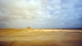 Far view Red Pyramid from Bent pyramid showing landmark architecture on desert landscape Royalty Free Stock Photo