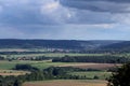 Far view on Thalmaessing (left) and Rabenreuth (right) from Schlossberg (Heideck) Royalty Free Stock Photo