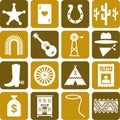 Far West pictograms Royalty Free Stock Photo