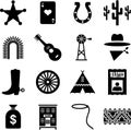 Far West pictograms Royalty Free Stock Photo