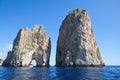 Stella (di Mezzo) and Scopolo (di Fuori): giant Faraglioni rocks, Capri island - Italy Royalty Free Stock Photo