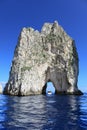 Faraglioni di Mezzo - one of three famous giant rocks, Capri island - Italy Royalty Free Stock Photo