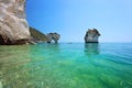 Faraglioni di Puglia Baia delle Zagare - Nature preserve. Stacks, coastal and oceanic rock formation eroded by waves Royalty Free Stock Photo