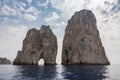 Faraglioni rocks at Capri Island coast Royalty Free Stock Photo