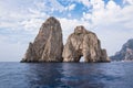Faraglioni rocks at Capri Island coast Royalty Free Stock Photo