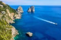 Faraglioni rocks at Capri island coast, Italy Royalty Free Stock Photo