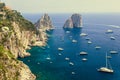 Faraglioni rocks, Capri island, in sunset Royalty Free Stock Photo